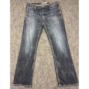 BKE Derek Straight Leg Jeans Mens 34R Medium Wash Distressed AVM12088